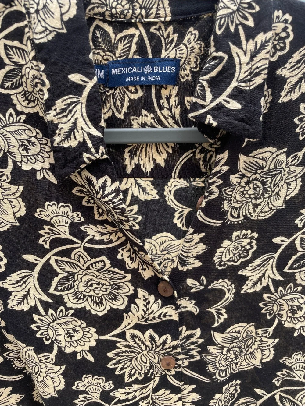 Mexicali Blues Brown Floral Button-Up Top, S/M